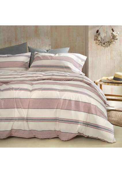 Bedding Silva Tek Kişilik İpliği Boyalı Nevresim Takımı - Kırmızı