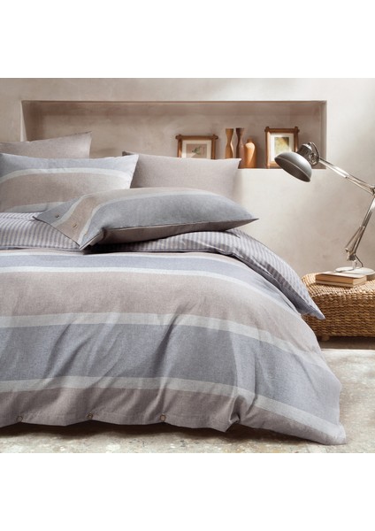 Bedding Perla Tek Kişilik İpliği Boyalı Nevresim Takımı - Kahverengi