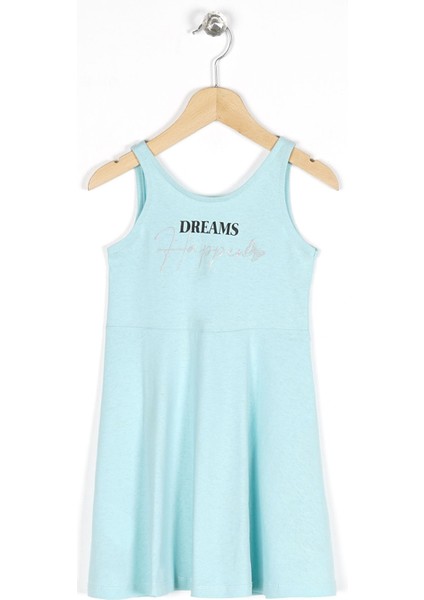 Kız Çocuk Regular Fit Dream Baskılı Kolsuz Elbise