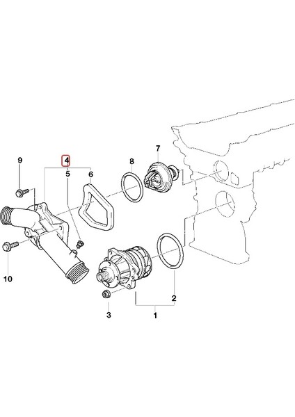 Bmw Uyumlu E38 ve E39 M52 Motor Termostat Kapağı 11531740478