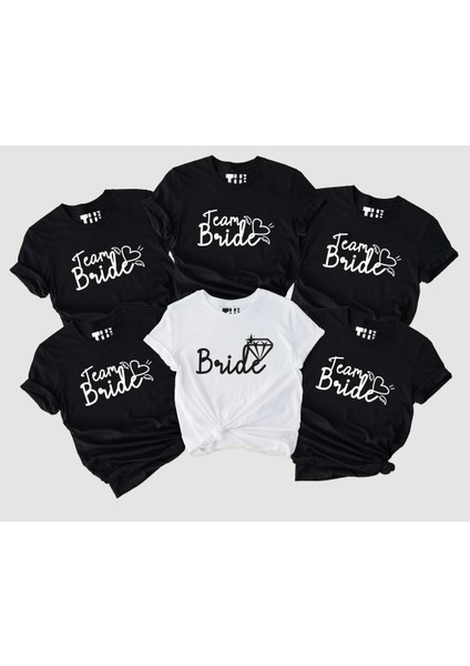 Bride Team Baskılı Pamuklu Tshirt modelleri