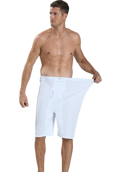 Erkek Beyaz Pamuklu Büyük Beden 3 Lü Boxer 182 modelleri