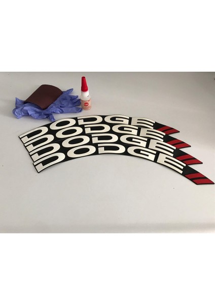 Dodge Beyaz Kalıcı Lastik Yazısı Dodge Sticker 8 Kit Büyük Boy