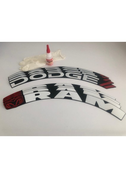 Dodge Ram Beyaz Kalıcı Lastik Yazısı Dodge Ram Sticker 8 Kit Büyük Boy