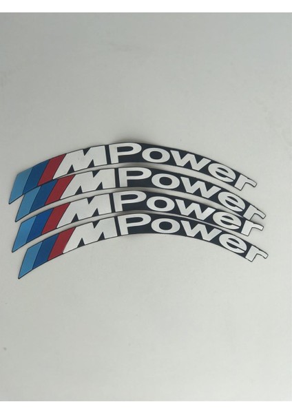 M Power Beyaz Kalıcı Lastik Yazısı M Power Sticker 8 Kit Büyük Boy