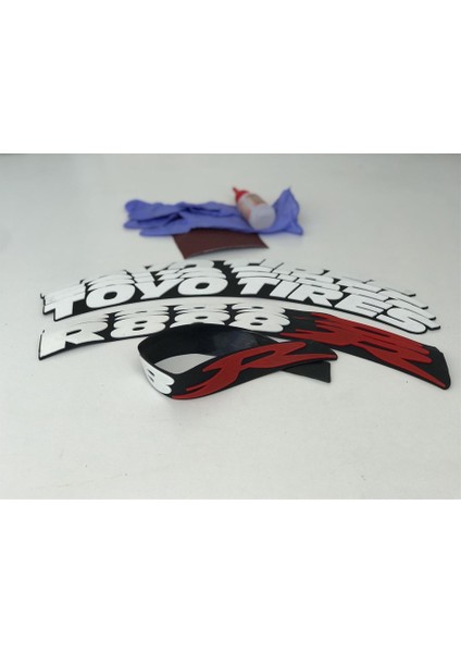 Toyo Tires R888R Beyaz Kalıcı Lastik Yazısı Toyo Tires R888R Sticker 8 Kit Büyük Boy fiyatları