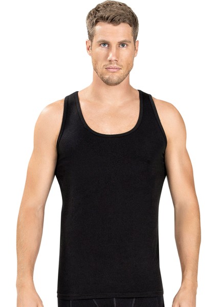 Erkek Siyah Pamuklu Atlet 110