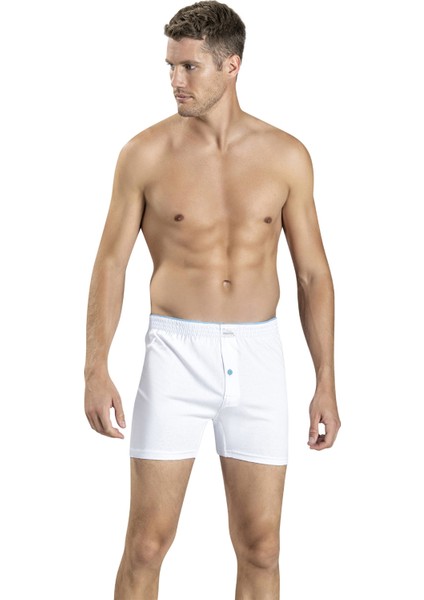 Erkek Beyaz Pamuklu Boxer 127