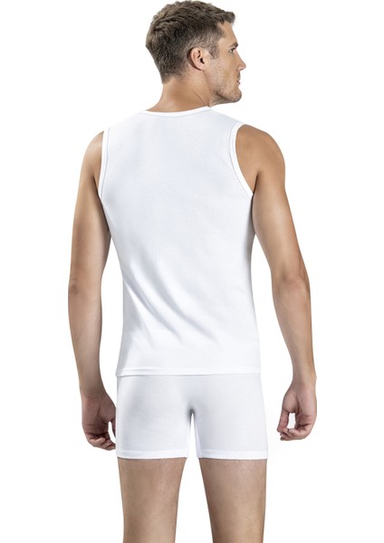 Erkek Beyaz Pamuklu Likralı V Yaka Atlet 117 modelleri