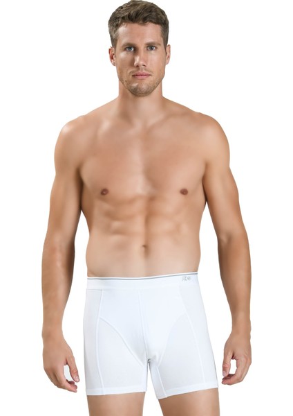 Erkek Beyaz Pamuklu Likralı 3'lü Boxer 267