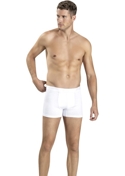 Erkek Beyaz Viskoz Likralı Boxer 153