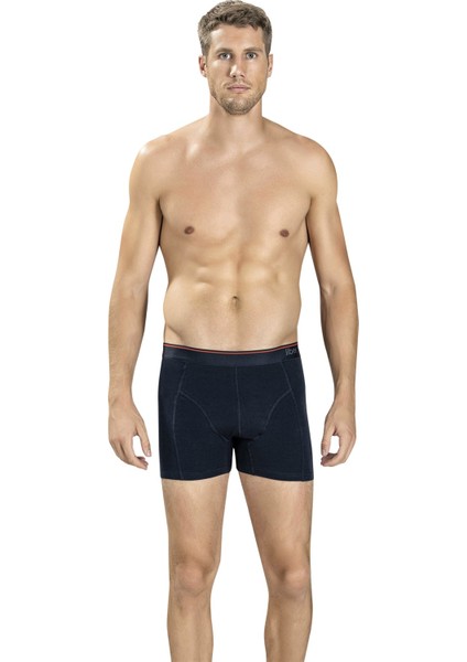 Erkek Lacivert Pamuklu Likralı 3'lü Boxer 267