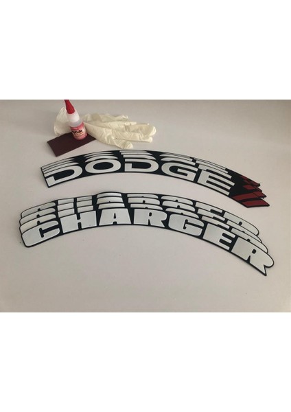 Dodge Charger Beyaz Kalıcı Lastik Yazısı Dodge Charger Sticker 8 Kit fiyatları