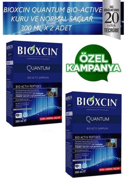 Quantum Bio Activ Şampuan Kuru-Normal Saçlar Için 300 Ml X 2 Adet