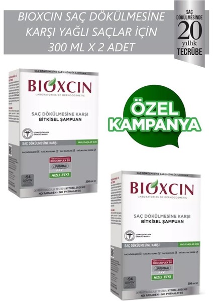 Bioxcın Yağlı Saçlar Için 300 Ml X 2 Adet