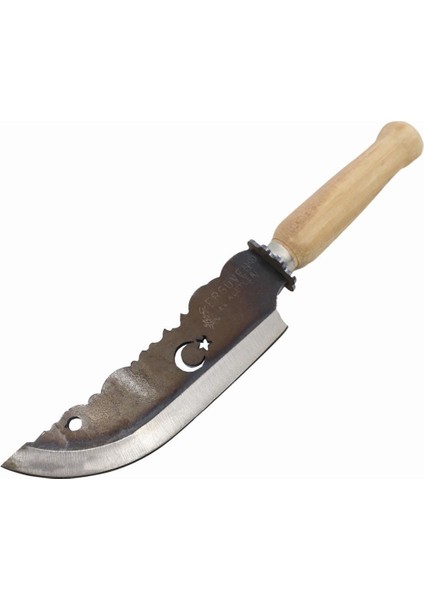 Ahşap Saplı Desenli Kamp Bıçağı 35CM