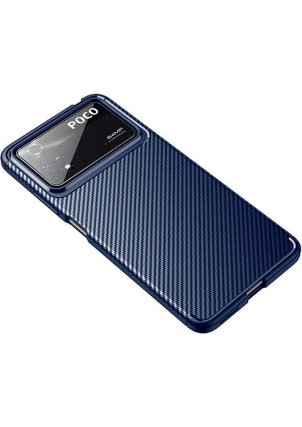 Xiaomi Poco X4 Pro 5g Kılıf Negro Karbon Desen Silikon + Temperli Kırılmaz Cam