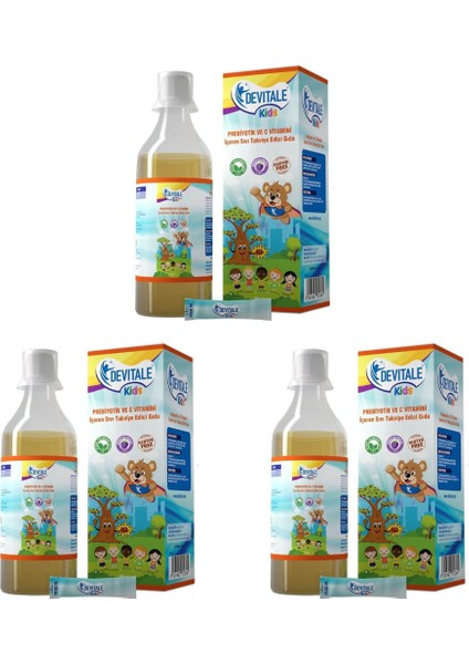 Kids Prebiyotik ve C Vitamini Içeren Takviye Gıda 3 Adet