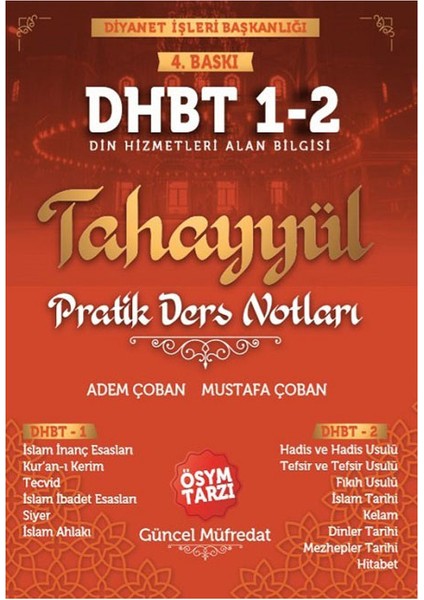 Tahayyül Yayınları 2022 Dhbt 1-2 Pratik Ders Notları Kitabı (Tüm Mezuniyetler)