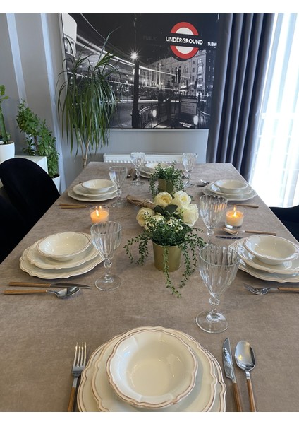 Kadife Dokulu Dertsiz Sütlü Kahverengi Koyu Bej Masa Örtüsü indirimleri