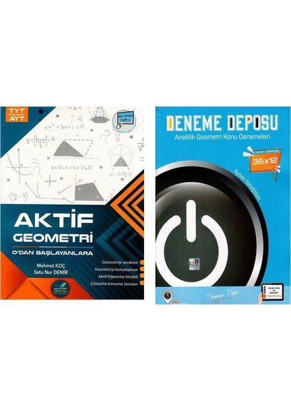 Aktif Öğrenme Yayınları TYT AYT Geometri 0'dan Başlayanlara ve Deneme Deposu Analitik Geometri Konu Den Seti