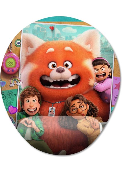 Turning Red Pixar Bilek Destekli Mousepad Model - 2 Oval