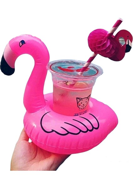 Son Trend Flamingo Şişme Deniz Havuz Bardak Tutucu Float Bar 18-22CM