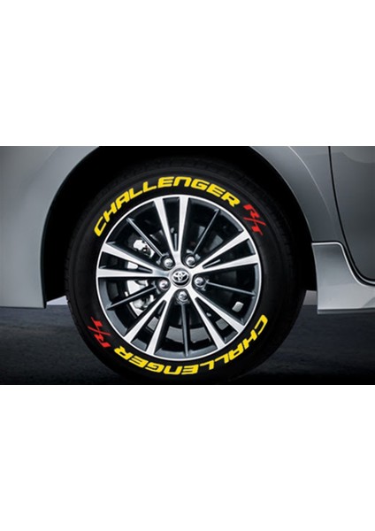 Challenger Rt Sarı Kalıcı Lastik Yazısı Challenger Rt Sticker 8 Kit