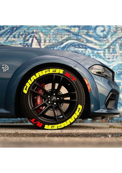 Charger Rt Sarı Kalıcı Lastik Yazısı Charger Rt Sticker 8 Kit