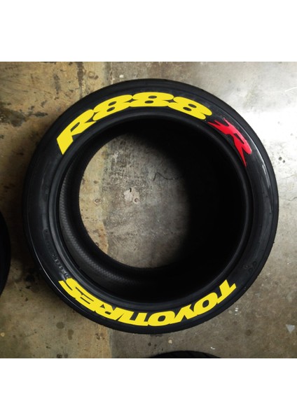 Toyo Tires R888R Sarı Kalıcı Lastik Yazısı Toyo Tires R888R Sticker 8 Kit