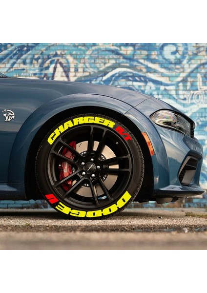 Dodge Charger Rt Sarı Kalıcı Lastik Yazısı Dodge Charger Rt Sticker 4 Kit