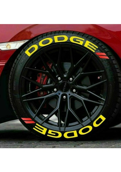 Dodge Ram Sarı Kalıcı Lastik Yazısı Dodge Ram Sticker 4 Kit