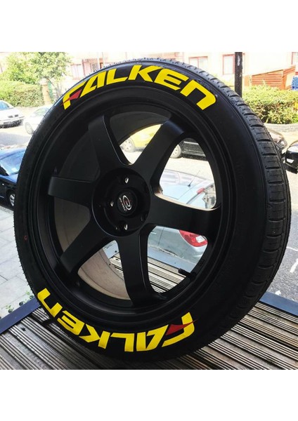 Falken Sarı Kalıcı Lastik Yazısı Falken Sticker 4 Kit