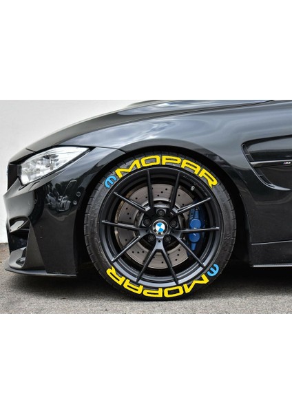 Mopar Sarı Kalıcı Lastik Yazısı Mopar Sticker 4 Kit