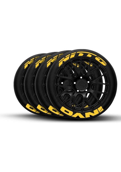Nitto Invo Sarı Kalıcı Lastik Yazısı Nitto Invo Sticker 4 Kit