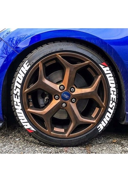 Bridgestone Beyaz Kalıcı Lastik Yazısı Bridgestone Sticker 8 Kit Büyük Boy