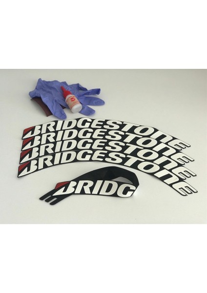 Bridgestone Beyaz Kalıcı Lastik Yazısı Bridgestone Sticker 8 Kit Büyük Boy fiyatları