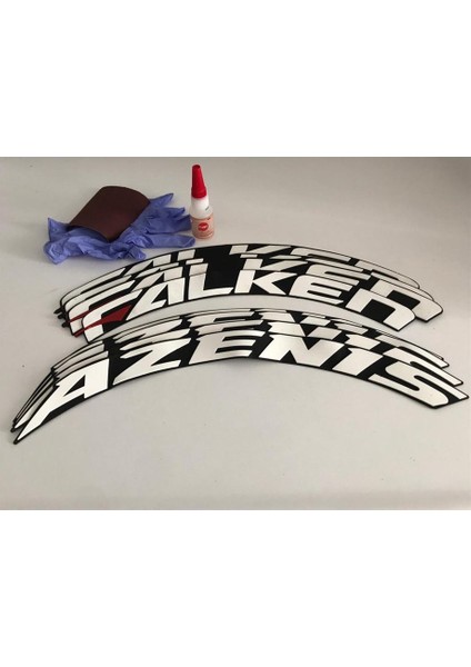 Falken Azenis Beyaz Kalıcı Lastik Yazısı Falken Azenis Sticker 8 Kit Büyük Boy