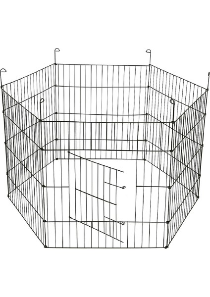 Orbo-Hexagon Köpek Çiti  61  x 61 Cm- 6 Parça Panel Oyun Eğitim Alanı- Siyah Renk