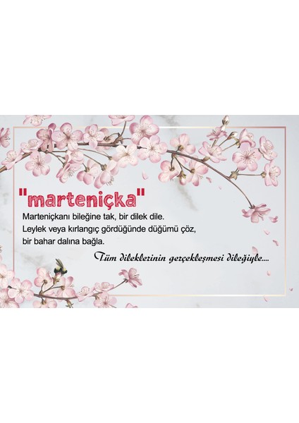 Marteniçka Kartı (5,5x8,5 cm 100 Adet) Ipsizdir