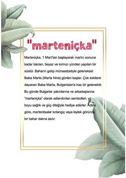 Marteniçka Kartı (5,5x8,5 cm 100 Adet) Ipsizdir