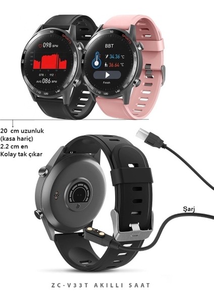 ZCWATCH V33T Akıllı Saat Kordonu