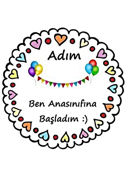 Okul Isim Etiketi (4x4 cm 24 Adet)