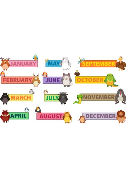 Aylar Etiketi (2x7 cm 24 Ad)