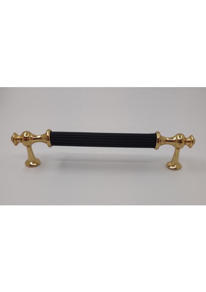 Mutfak Dolap Çekmece Kapak Mobilya Kulbu 128 mm Lüks Metal Kulp (Altın-Siyah Renk)