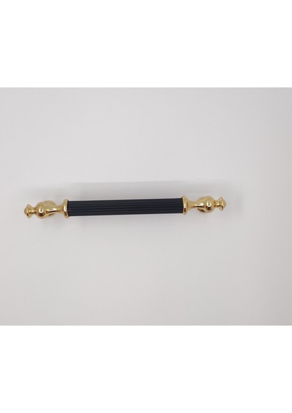 Mutfak Dolap Çekmece Kapak Mobilya Kulbu 128 mm Lüks Metal Kulp (Altın-Siyah Renk)
