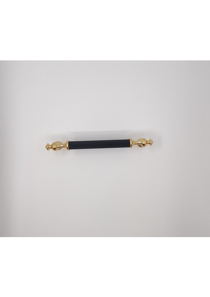 Mutfak Dolap Çekmece Kapak Mobilya Kulbu 128 mm Lüks Metal Kulp (Altın-Siyah Renk)