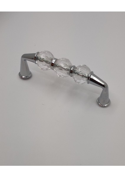 Mutfak Dolap Çekmece Kapak Mobilya Kulbu 64 mm Lüks Metal Kulp (Krom Renk)