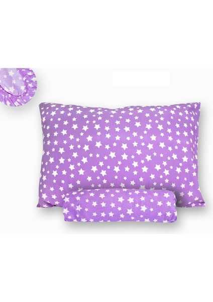 Lastikli Çarşaf ve Yastık Kılıfı Yıldız Desenli