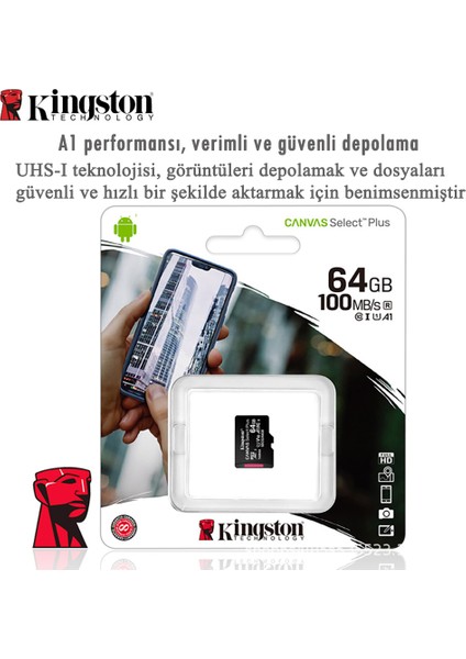 Kingston 64GB Hafıza Kartı Micro-Sd/tf Yüksek Hızlı Hafıza Kartı Gözetleme Kamerası Sürüş Kaydedici Evrensel( Yurt Dışından )